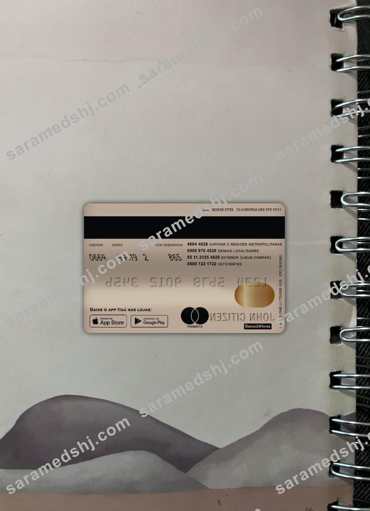 Brazil Itaú Bank master card photolook back